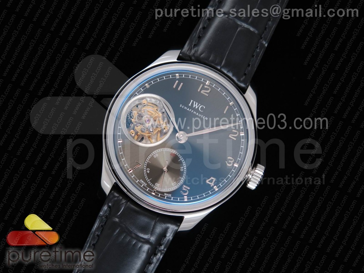 YL공장 IWC 포르투기저 5463 뚜르비옹 그레이다이얼 / 가죽 Portuguese Tourbillon IW5463 SS YLF Best Edition Gray Dial on Black Leather Strap A98900