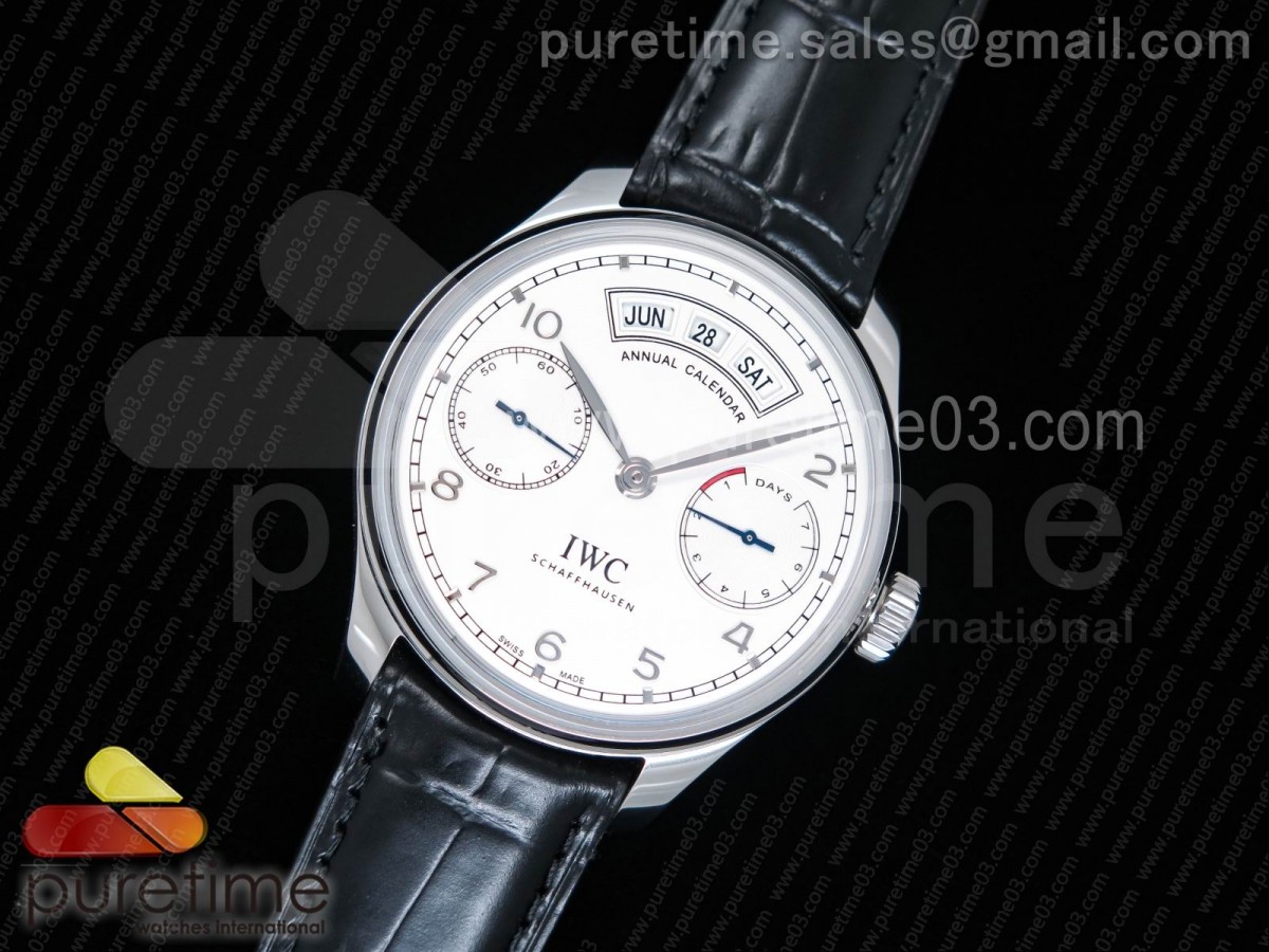 YL공장 IWC 포루트기저 캘린더 503501 화이트다이얼 / 가죽 Portuguese Real PR Real Annual Calendar IW503501 YLF 1:1 Best Edition White Dial on Black Leather Strap A52850