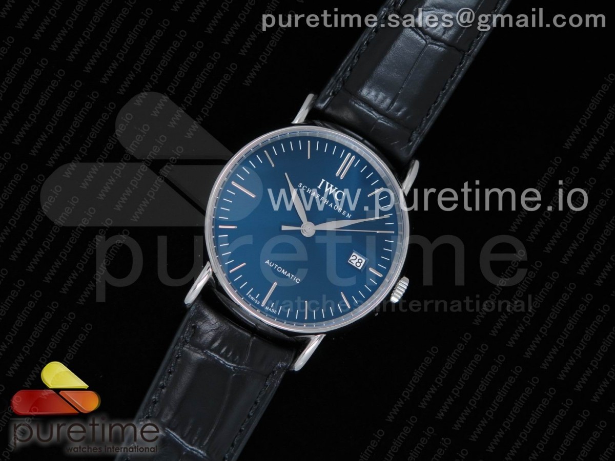TW공장 IWC 포르토피노 오토매틱 블루다이얼 / 가죽 Portofino Automatic SS TWF 1:1 Best Edition Blue Dial Markers on Black Leather Strap A2892