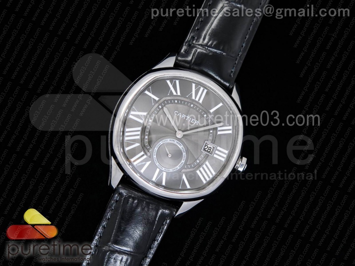 TF공장 까르띠에 드라이브 드 그레이 텍스트다이얼 / 가죽 Drive de Cartier SS TF 1:1 Best Edition Gray Textured Dial on Black Leather Strap A23J