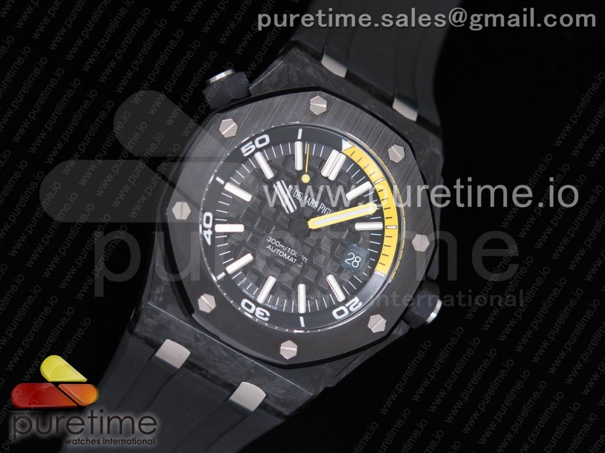 JF공장 오데마피게 로얄오크 오프쇼어 다이버 Royal Oak Offshore Diver Forged Carbon 1:1 JF Best Edition on Rubber Strap A3120 V6