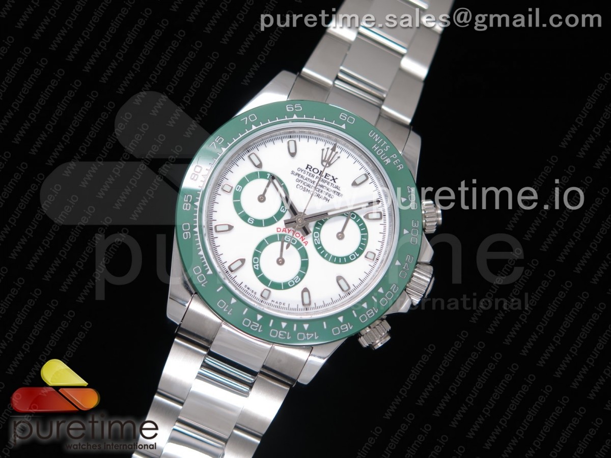 BL공장 롤렉스 데이토나 그린세라믹 Daytona 116500 LV Green Ceramic SS BLF Best Edition White dial on SS Bracelet A4130