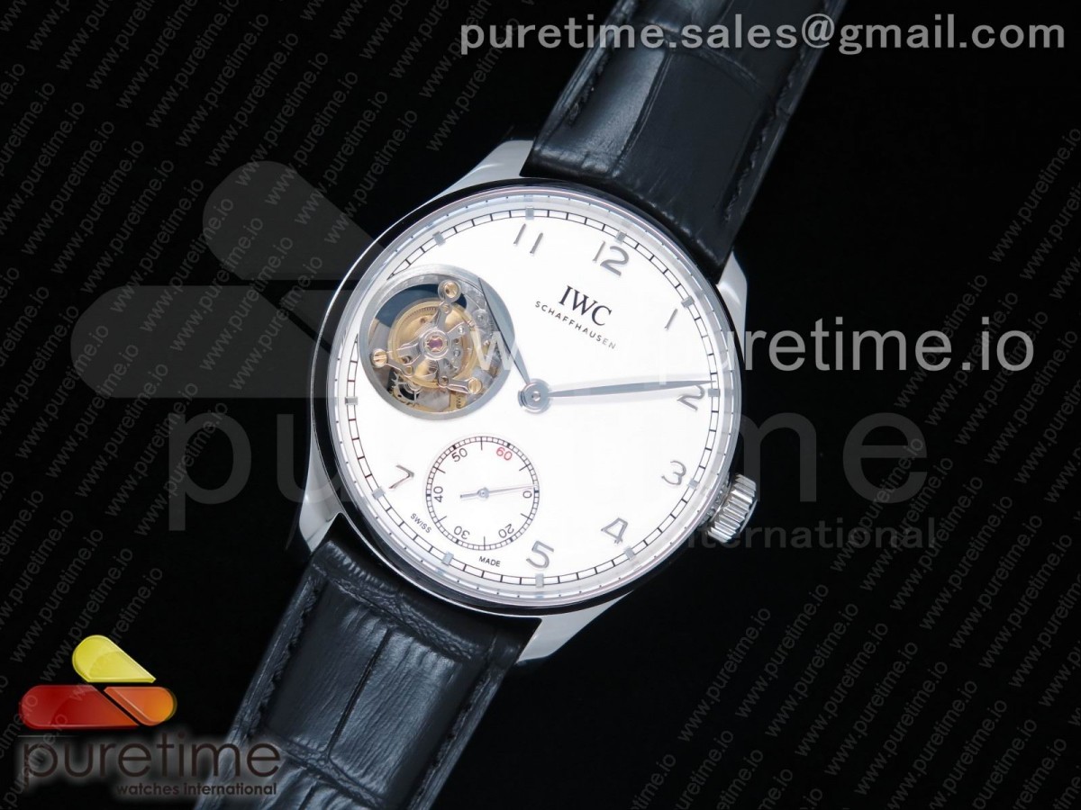ZF공장 IWC 포르투기저 투어빌론 Portuguese Tourbillon IW5463 SS ZF Best Edition White Dial on Black Leather Strap