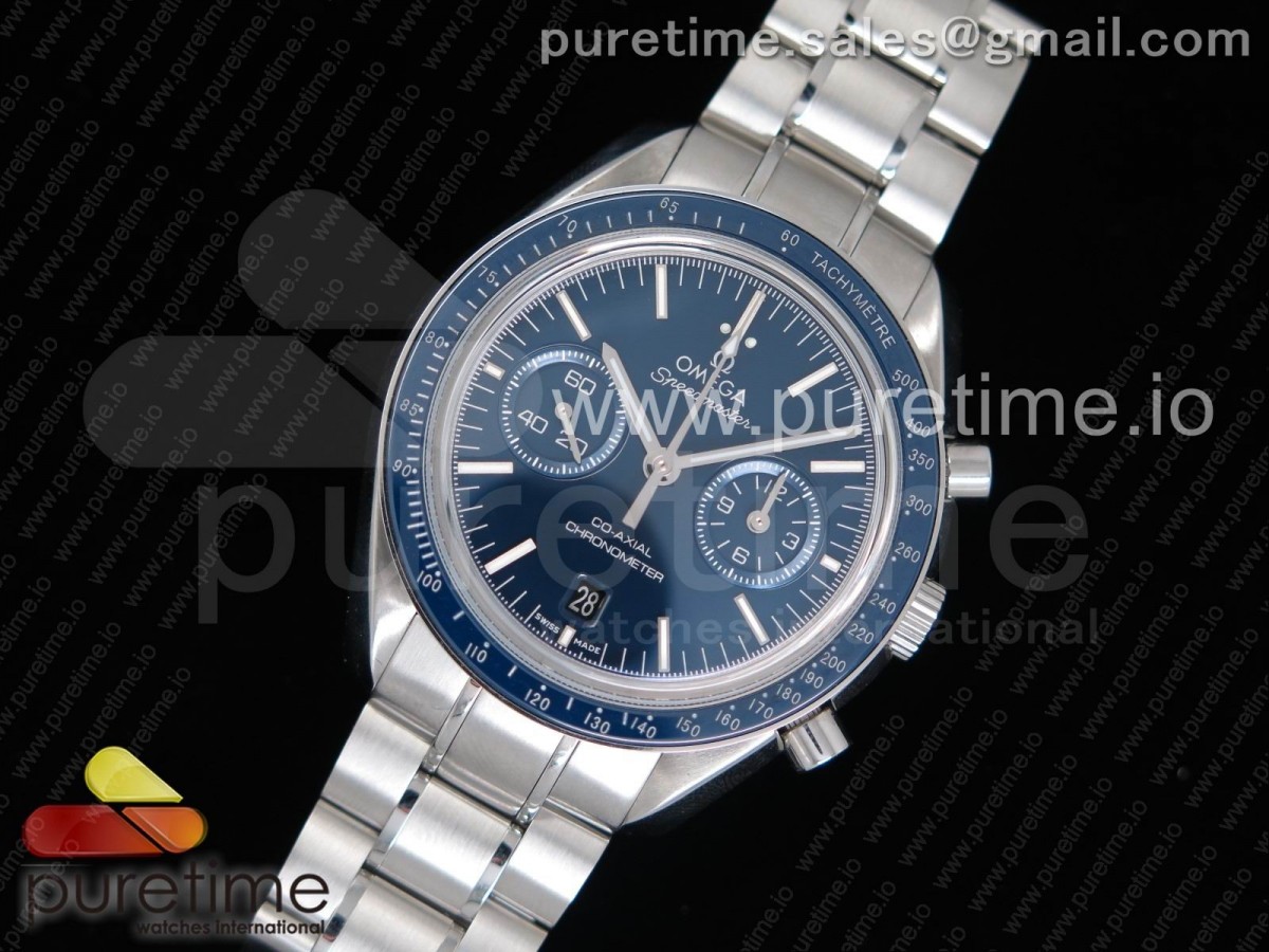 OM공장 V2 오메가 스피드마스터 문워치 블루다이얼 / 브슬  Speedmaster Moonwatch Co-Axial OMF 11 Best Edition Blue Dial on SS Bracelet A9300 (Black Balance Wheel) V2