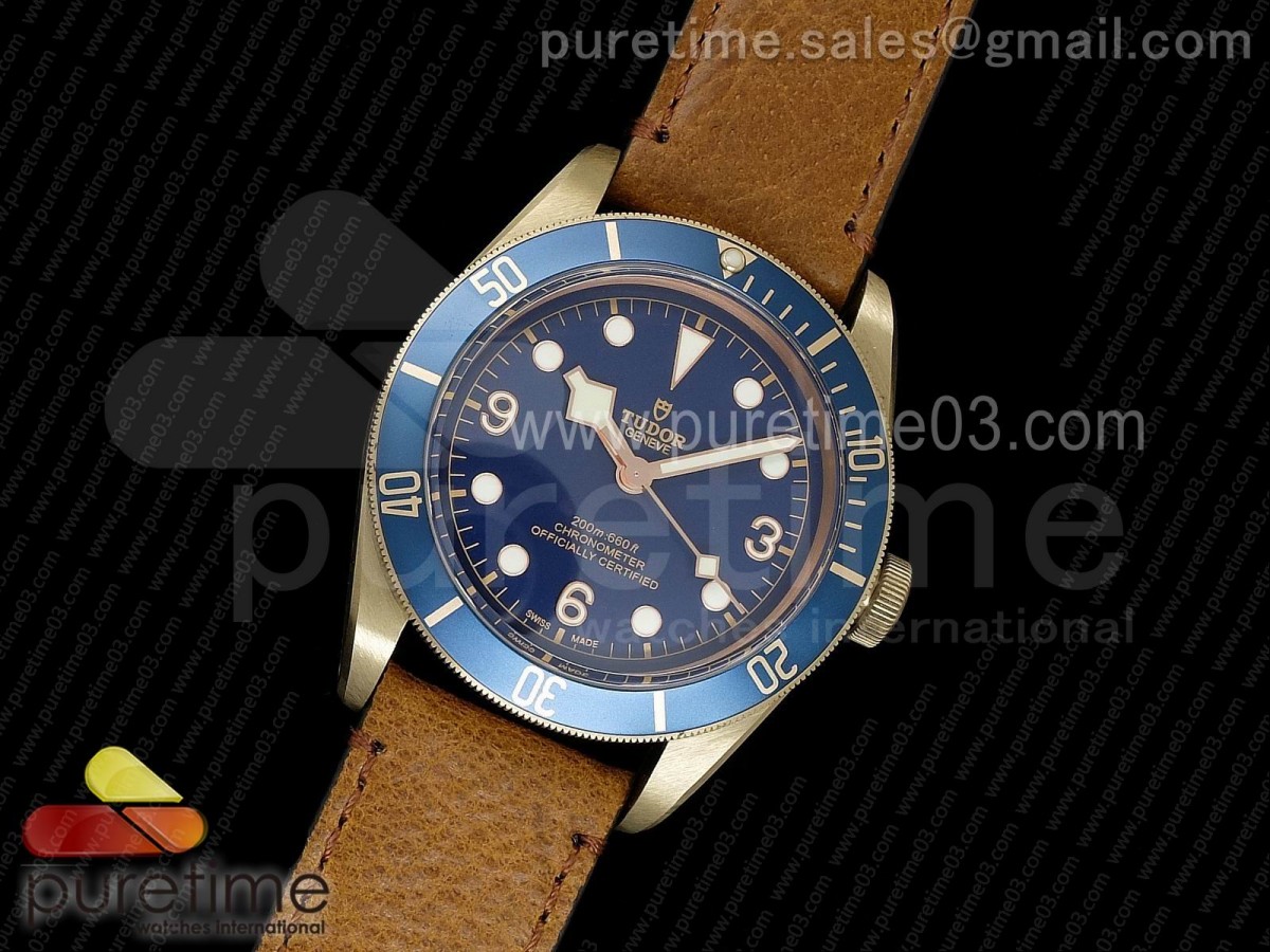 ZF공장 튜더 헤리티지 블랙 베이 브론즈 블루  레더 레더 스트랩 Heritage Black Bay Bronze Blue ZF 1:1 Best Edition on Aged Brown Leather Strap A2824