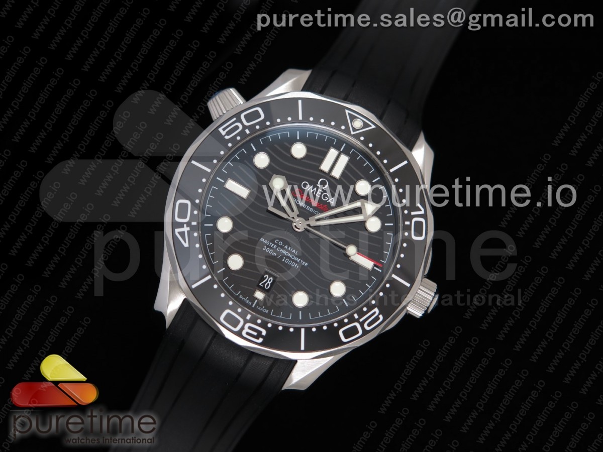 VS공장 V2 오메가 다이버300 블랙 러버  2018 Seamaster Diver 300M VSF 11 Best Edition Black Ceramic Black Dial on Black Rubber Strap A8800 V2 (Black Balance Wheel)