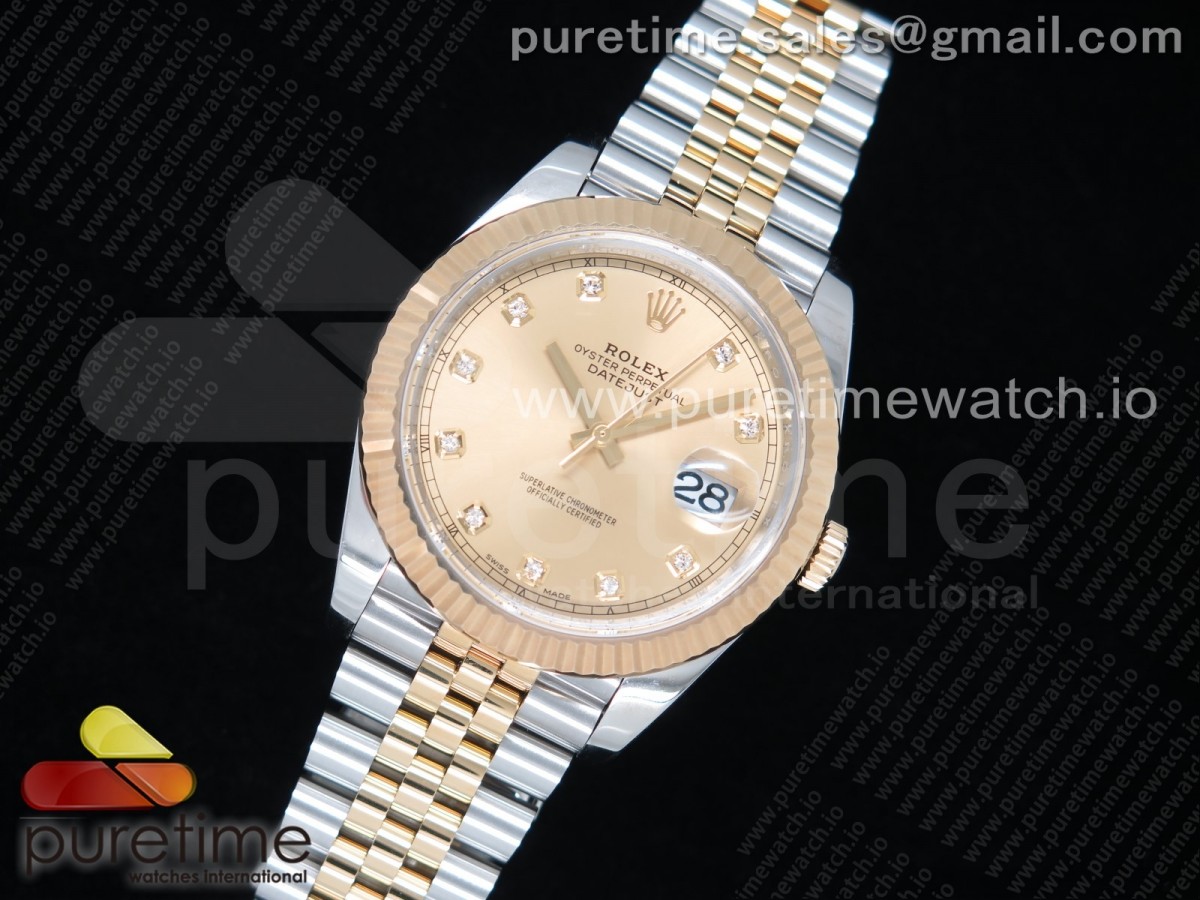 AR공장 롤렉스 데이저스트 41MM 옐로우골드 콤비 텐포인트 쥬빌레 브슬 / DateJust 41 126333 SSYG ARF 11 Best Edition 904L Steel YG Diamonds Dial on Jubilee Bracelet A2824