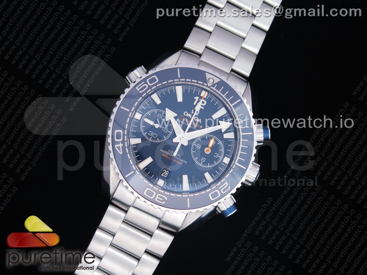 OM공장 V3 오메가 씨마스터 플래닛오션 마스터 크로노미터 블루다이얼 브슬 / Planet Ocean Master Chronometer OMF SS Blue Polished Bezel Blue Dial on SS Bracelet A9900 V3