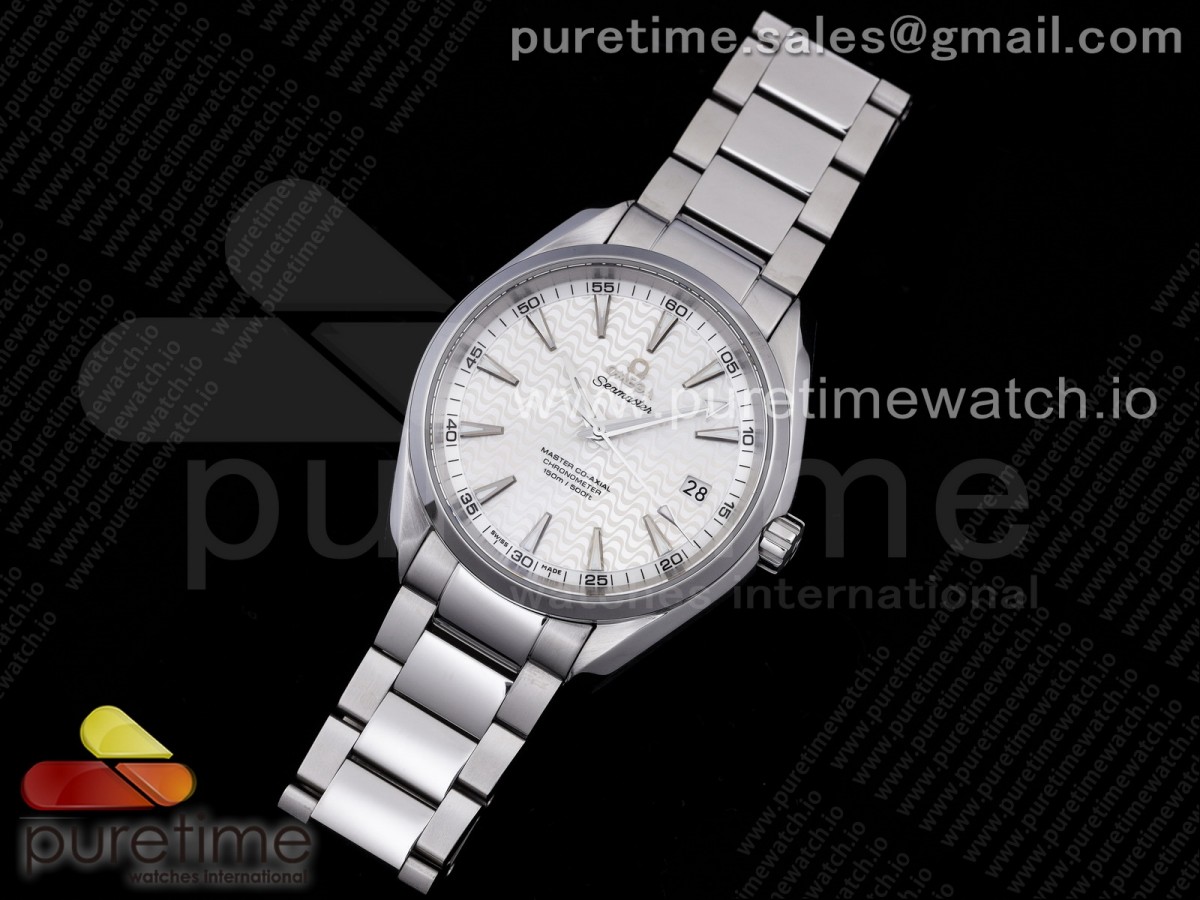 VS공장 아쿠아테라 화이트물결다이얼 브슬 / Aqua Terra 150M SS VSF 11 Best Edition White Wave Textured Dial on SS Bracelet A8500 Super Clone