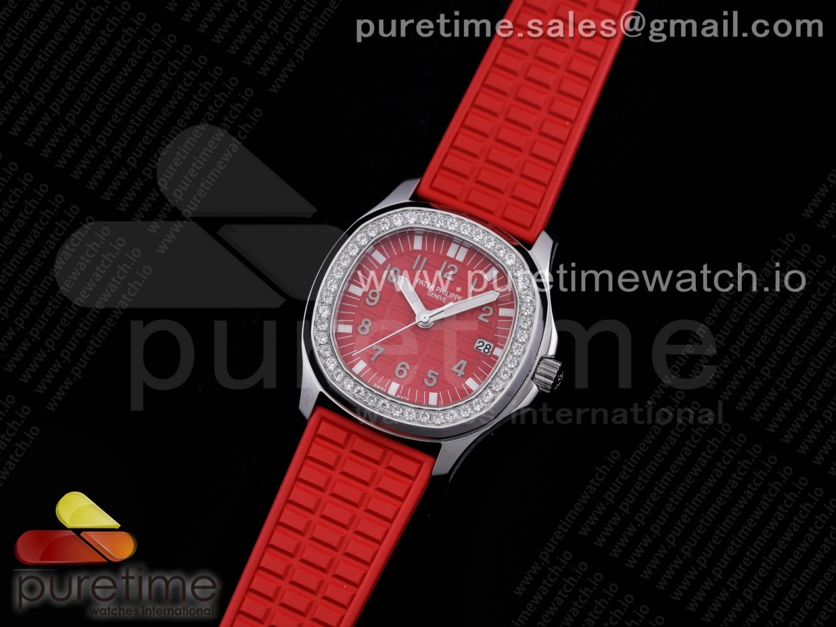 PP공장 아쿠아넛 레드다이얼 다이아베젤 러버 / Aquanaut 5067A SS PPF 11 Best Edition Red Textured Dial on Red Rubber Strap AE23