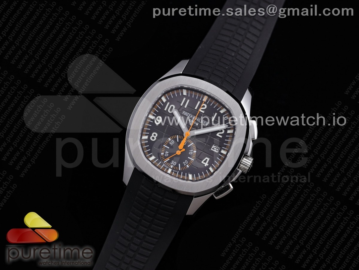 OM공장 파텍필립 아쿠아넛 크로노 그레이다이얼 블랙러버 / Aquanaut 5968 SS OMF Best Edition Gray Dial on Black Rubber Strap A520