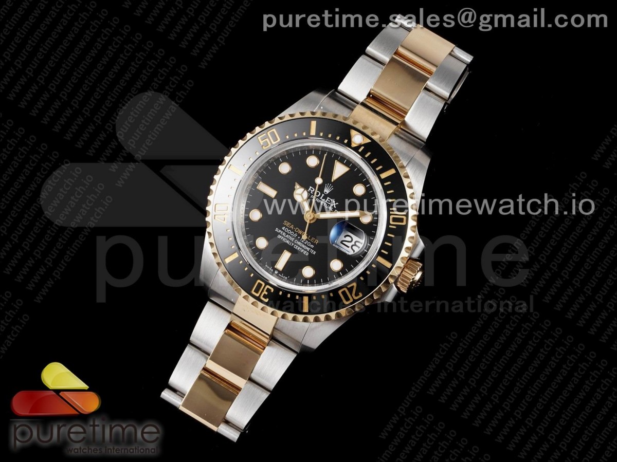 GM공장 V3 롤렉스 씨드웰러 옐로우골드 콤비 브슬 3235 /  Sea-Dweller Two Tone SSYG Wrapped Gold 126603 GMF Best Edition Black Dial on SSYG Bracelet SA3235 V3