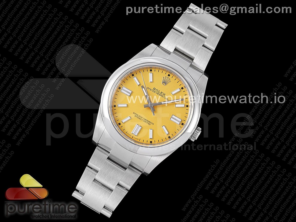 GM공장 롤렉스 오이스터 퍼페츄얼 124300 옐로우다이얼 브슬 / Oyster Perpetual 41mm 124300 GMF 11 Best Edition 904L Steel Yellow Dial on SS Bracelet SA3230