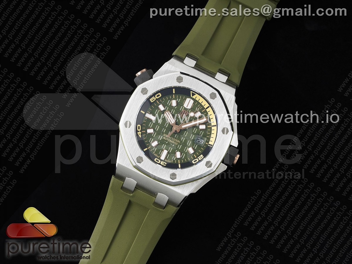 BF공장 오데마피게 로얄오크 오프쇼어 다이버 15720 그린다이얼 그린러버 / Royal Oak Offshore Diver 15720 BF Best Edition Green Dial on Green Rubber Strap A4308