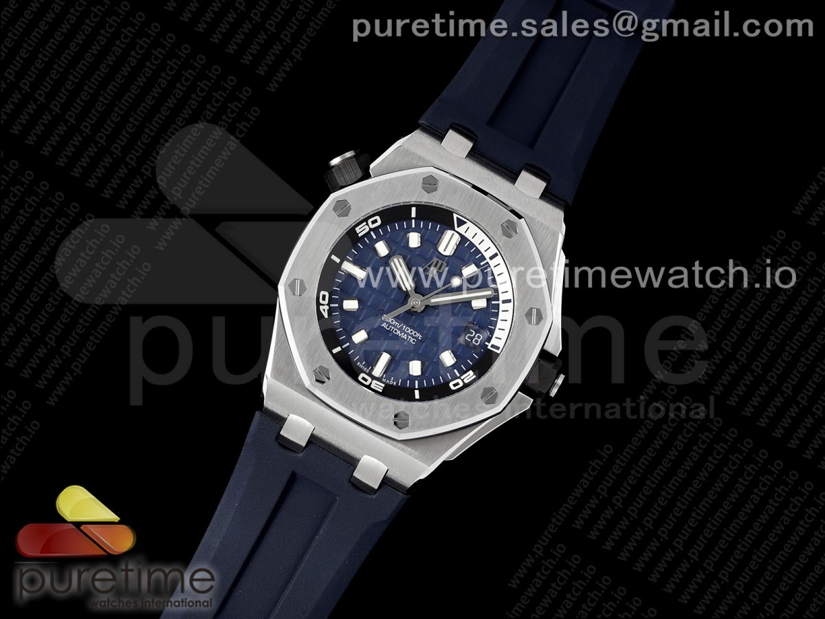 APS공장 오데마피게 로얄오크 오프쇼어 다이버 15720 블루 Royal Oak Offshore Diver 15720 SS APSF 11 Best Edition Blue Dial on Blue Rubber Strap A4308 Super Clone