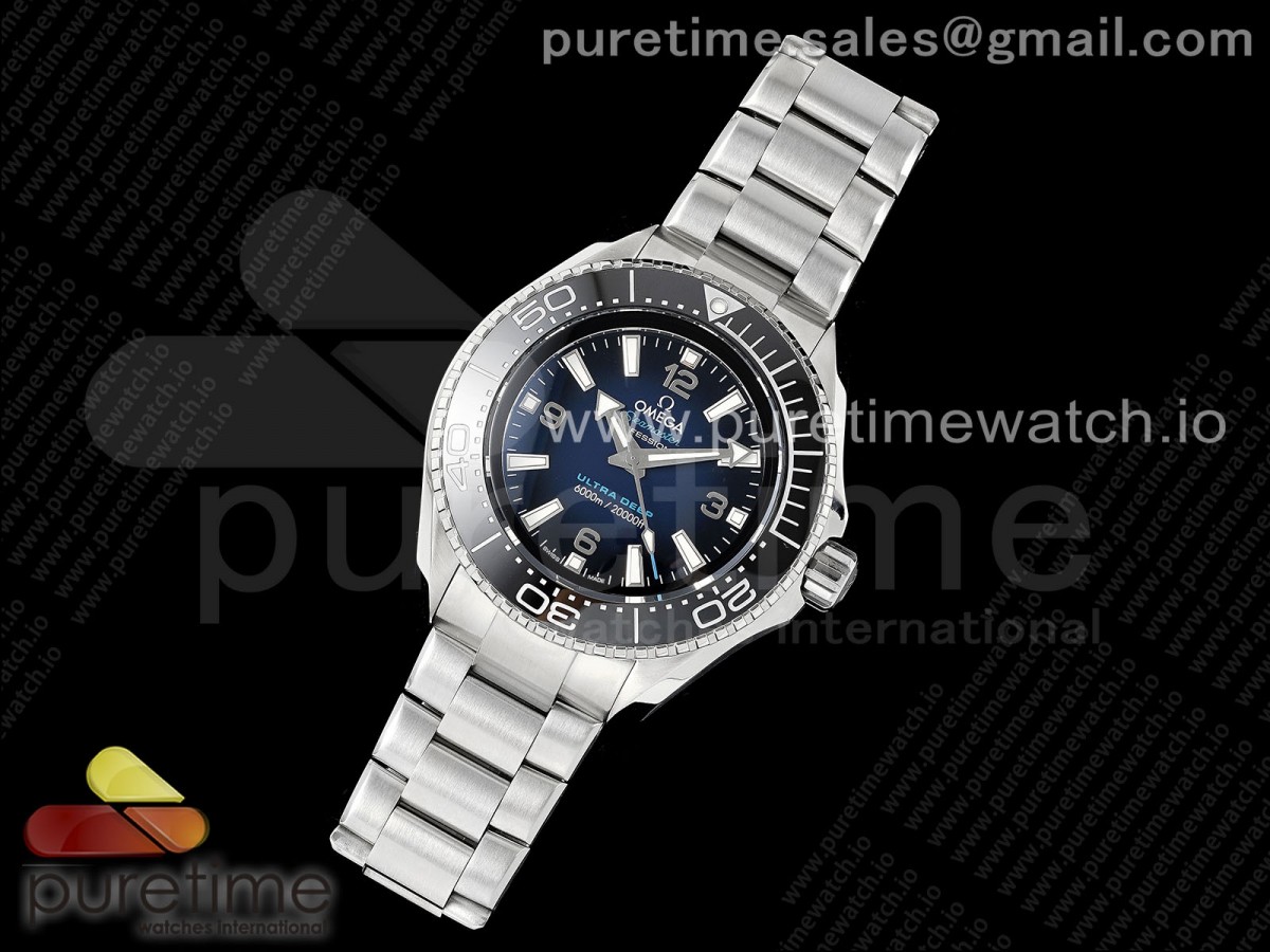 TF공장 오메가 씨마스터6000 울트라딥 블 브레이슬릿  Seamaster 6000M Ultra Deep SS TF 11 Best Edition Blue Dial Black Ceramic Bezel on SS Bracelet A2824
