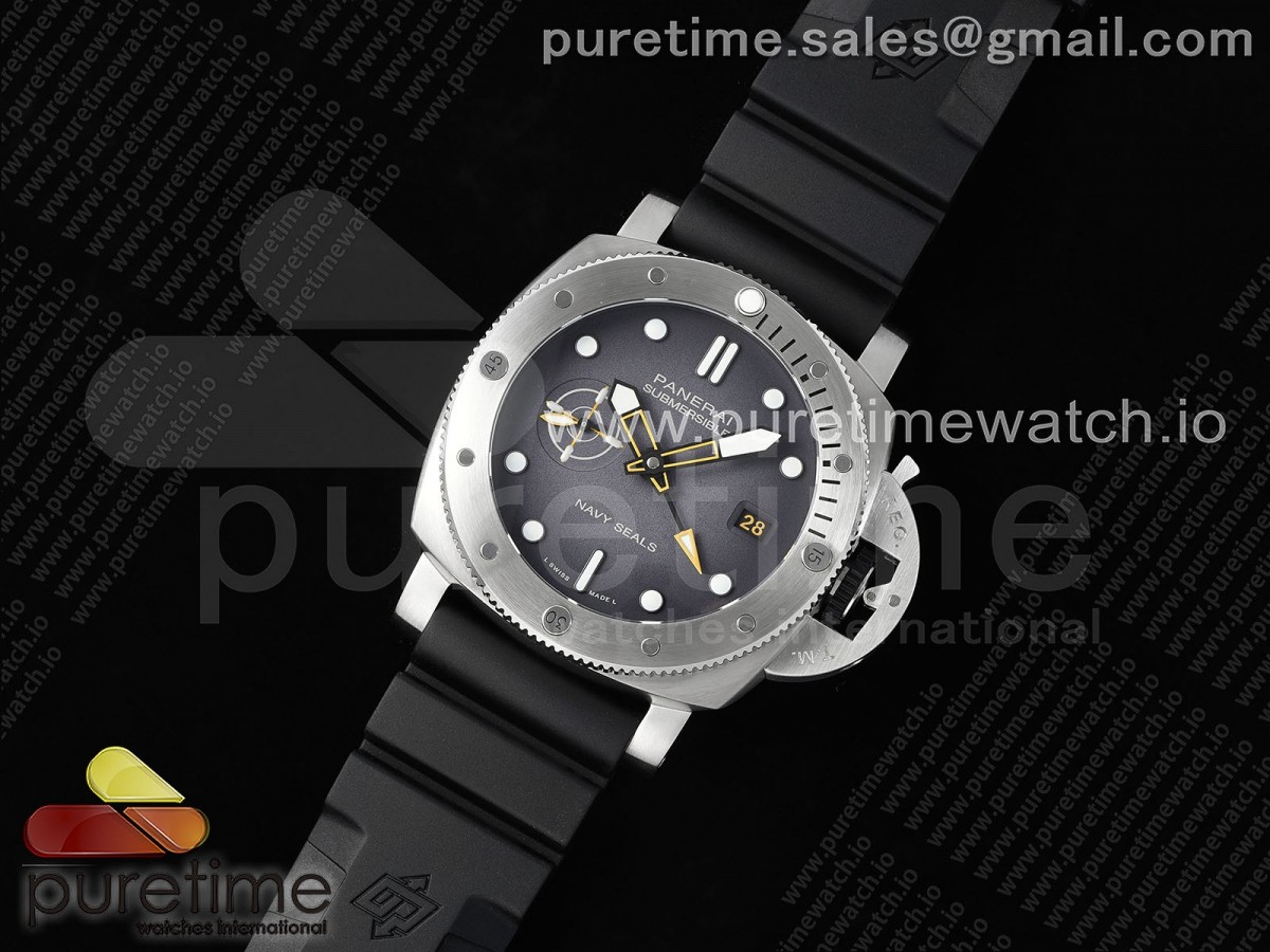 VS공장 PAM1323 Y 44mm Submersible VSF 11 Best Edition Gray Dial on Rubber Strap P.9011 Clone