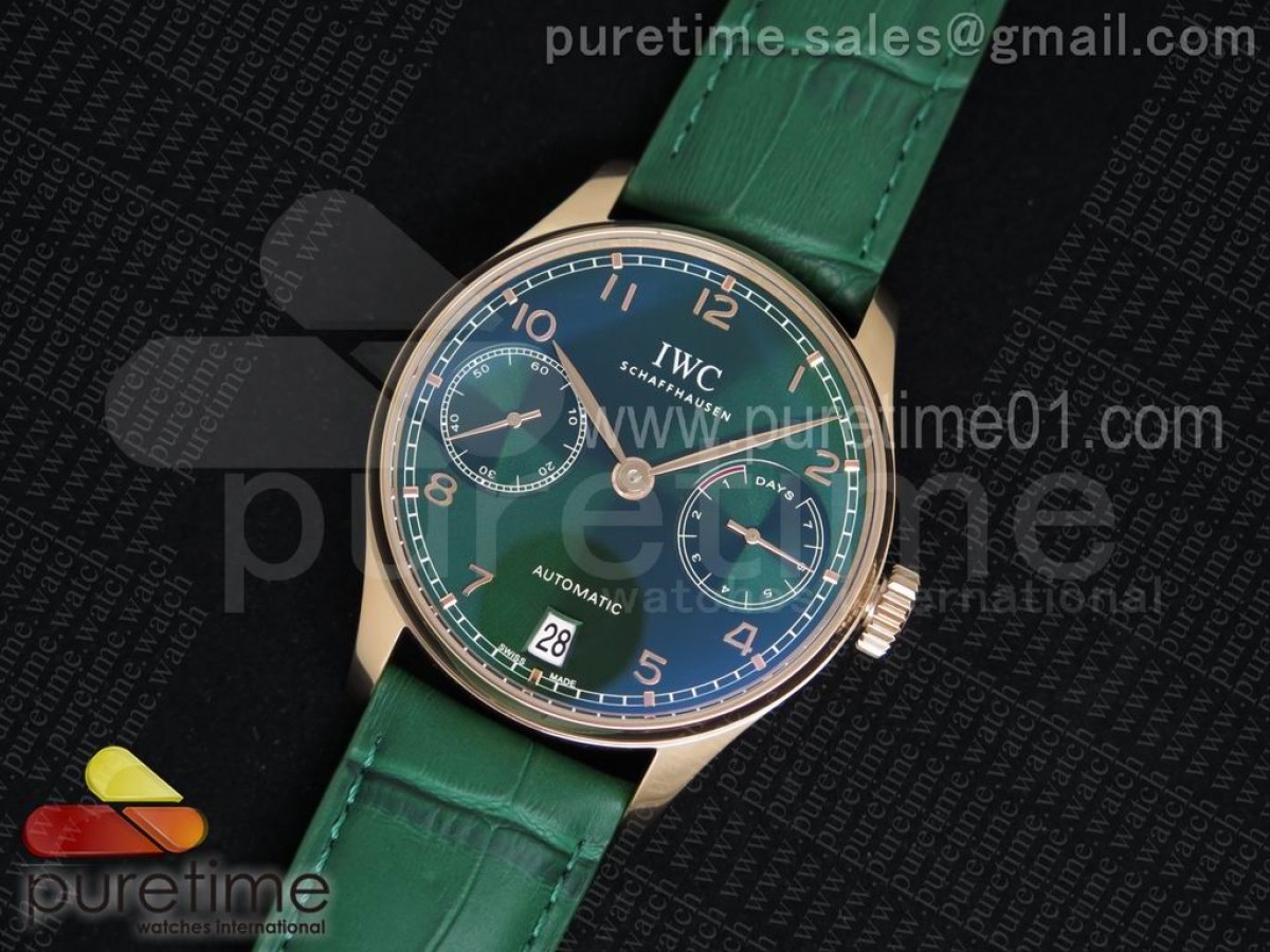 YL공장 IWC 포르투기저 5001 그린다이얼 로즈골드 / 가죽 Portuguese Real PR IW5001 RG YLF Green Dial RG Makers on Green Leather Strap A52010 V4