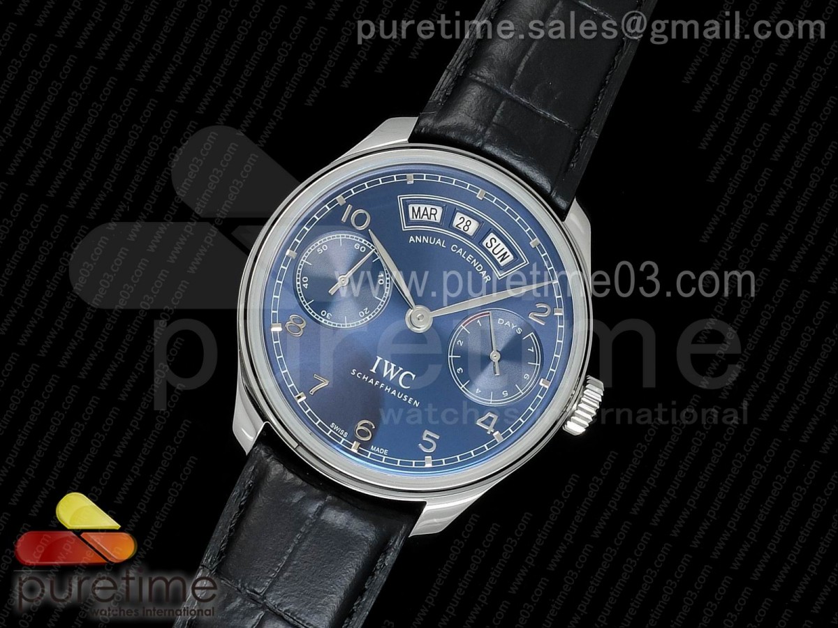 YL공장 IWC 포르투기저 503502 블루다이얼 / 가죽 Portuguese Real PR Real Annual Calendar IW503502 YLF 1:1 Best Edition Blue Dial on Black Leather Strap A52850
