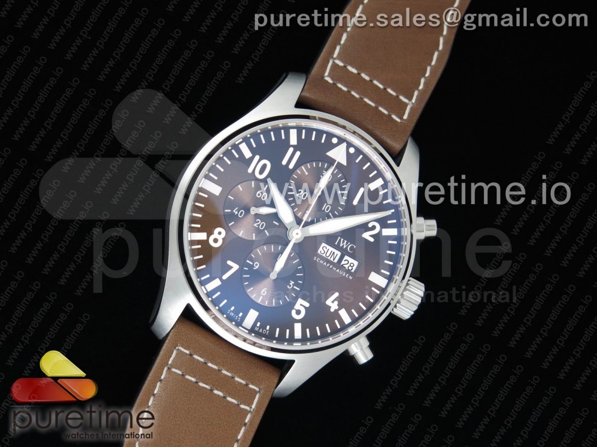 ZF공장 IWC 377713 파일럿 크로노 브라운다이얼 / 가죽 Pilot Chronograph IW377713 ZF 1:1 Best Edition Brown Dial on Brown Leather Strap A7750