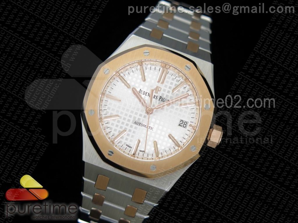 JF공장 오데마피게 로얄오크 37MM 실버다이얼 로즈골드콤비 / 브슬 Royal Oak 37mm 15450 RG Bezel JF 1:1 Best Edition Silver Dial on SS/RG Bracelet A3120