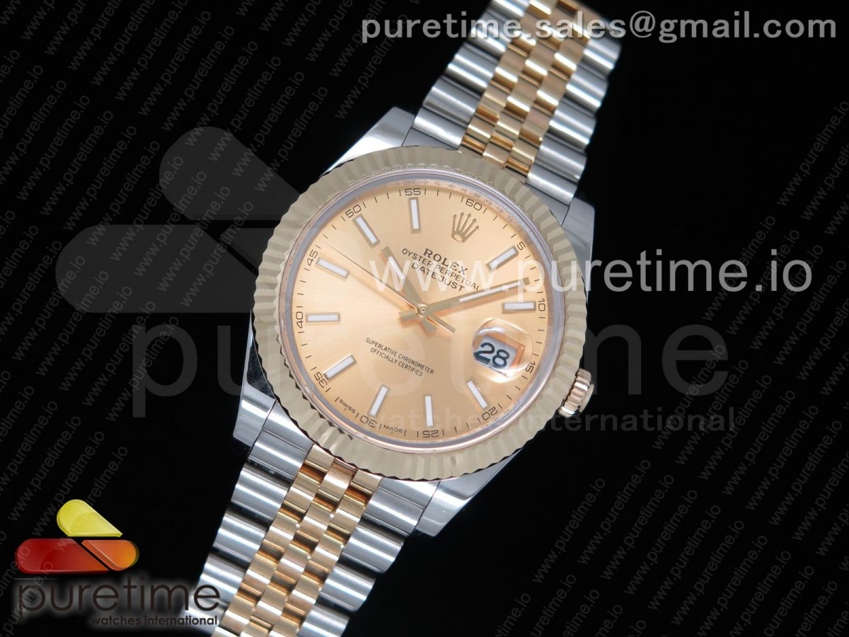 GM공장 데이저스트 41MM 콤비 골드 바인덱스 포금 DateJust 41 126333 GMF Best Edition YG Wrapped YG Dial on SS/YG Jubilee Bracelet A2824