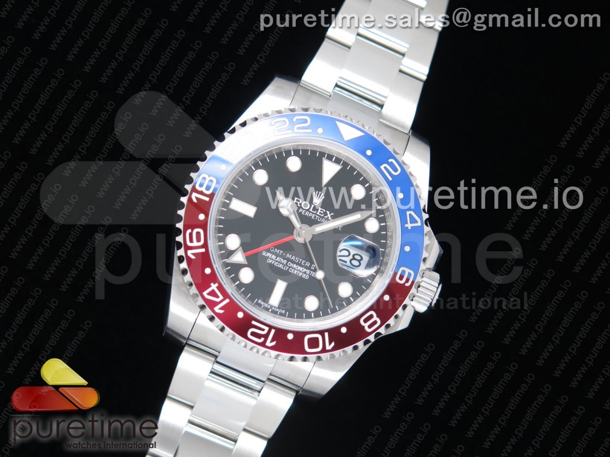 EW공장 롤렉스 GMT마스터2 오이스터 GMT-Master II 126710 BLRO Pepsi Bezel EWF Best Edition on SS Bracelet A2836