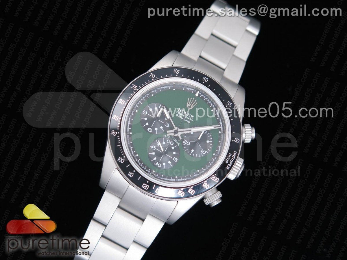 롤렉스 데이토나 뉴만 샌드 블래스티드 그린 다이얼 Daytona Newman Sandblasted SS Green Dial on SS Bracelet A7750