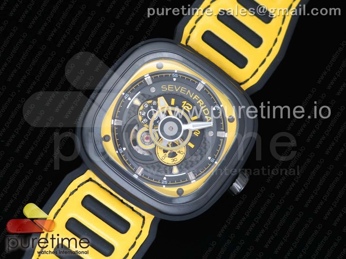 세븐프라이데이 P3B/06 레이싱팀 옐로우 레더 스트랩 Sevenfriday P3B/06 Racing Team Yellow on Yellow Leather Strap Miyota 82S7