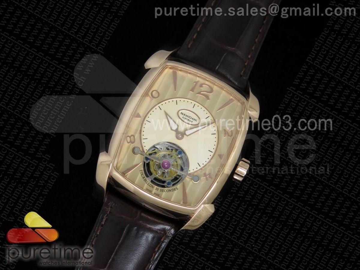 파르마지아니 칼파 그란데 뚜르비옹 로즈골드 크림 다이얼 Kalpa Grande Tourbillon RG Cream Dial on Brown Leather Strap