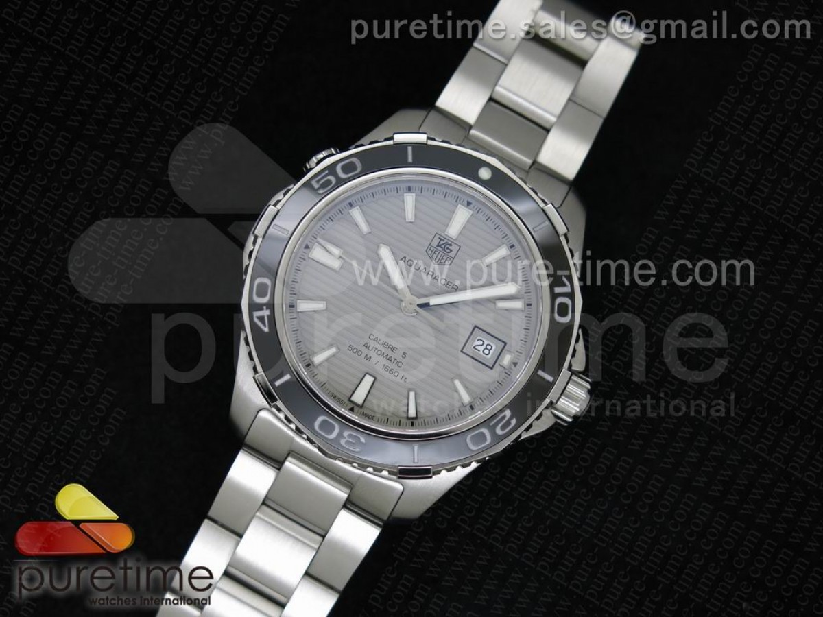 V6공장 태그호이어 아쿠아레이서 칼리버5  Aquaracer Calibre 5 SS 1:1 Gray Dial on SS Bracelet A2824