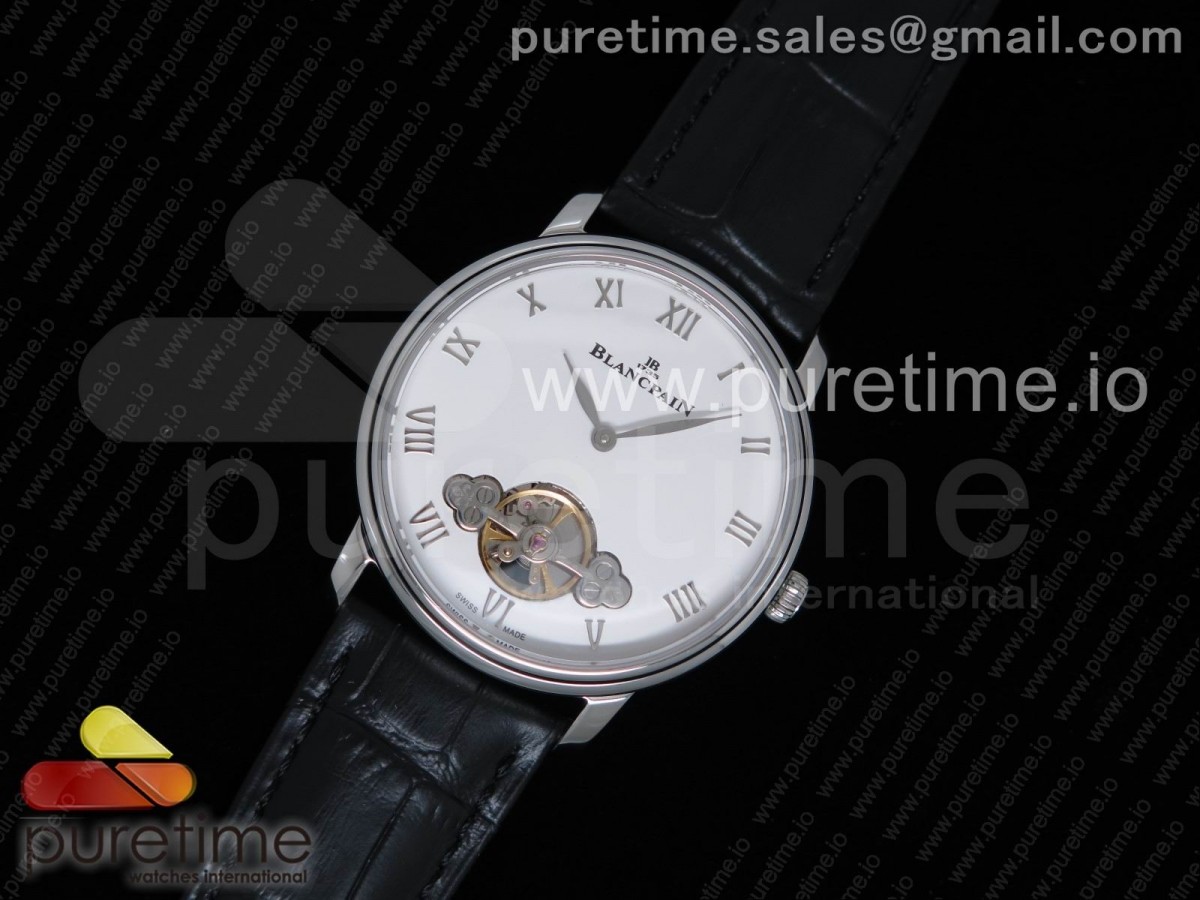 블랑팡 르 브래서스 화이트 다이얼 블랙 레더 스트랩 Le Brassus Carrousel Erotic Timepiece SS White Dial on Black Leather Strap A23J