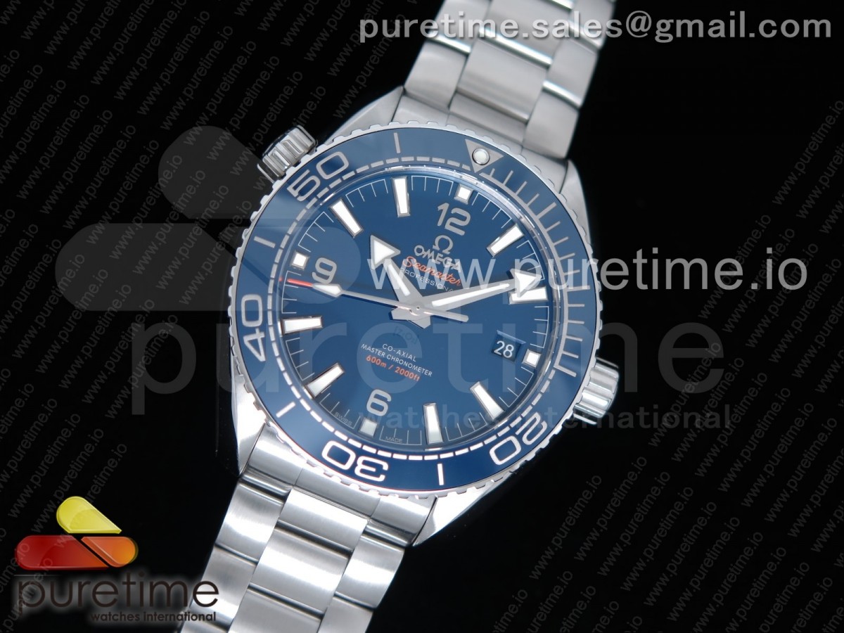 VS공장 오메가 플래닛오션 43.5MM 블루세라믹 Planet Ocean 43.5mm SS VSF 1:1 Best Edition Blue Ceramic Bezel and Dial on SS Bracelet A8900 Super Clone