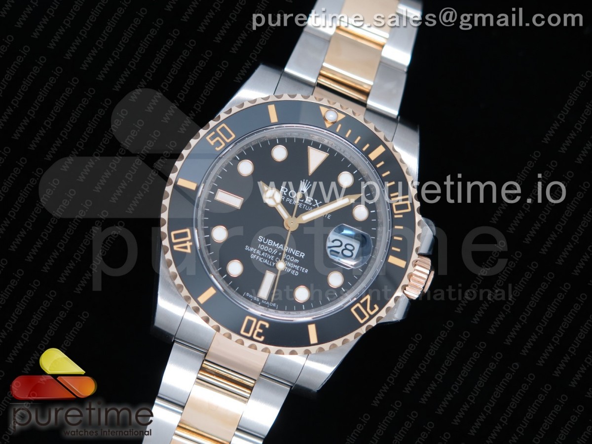 GM공장 롤렉스 서브마리너 포금 콤비 8포인트 블랙다이얼 흑콤 904L / Submariner 116613 LN GMF Best Edition Wrapped Gold Black Dial on SSYG Bracelet SA3135