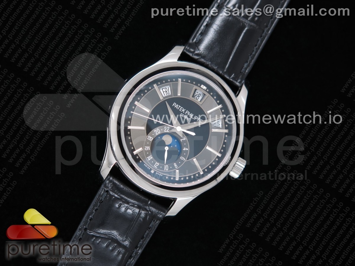 GR공장 파텍필립 애뉴얼 캘린더 그레이다이얼 가죽 / Annual Calendar 5205G GRF Best Edition Gray Dial on Black Leather Strap A324