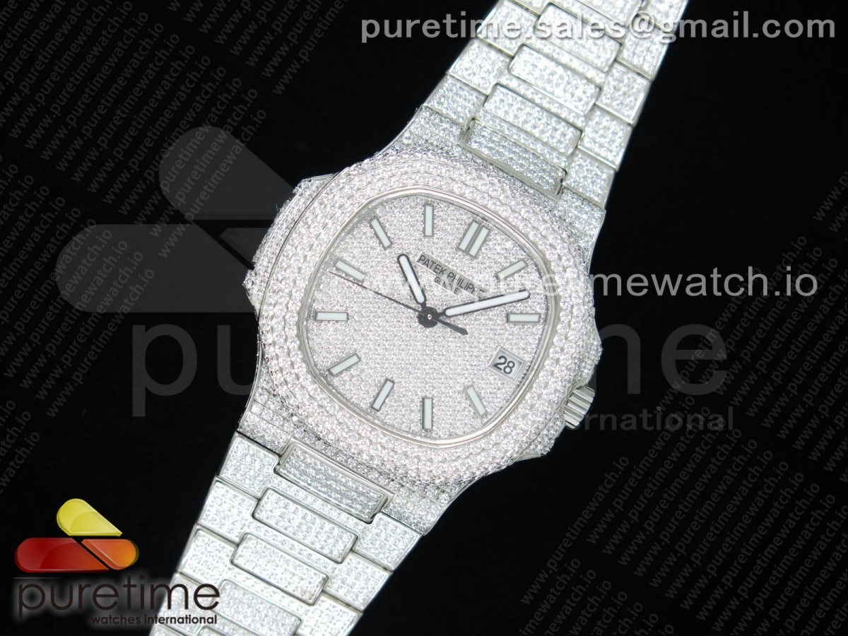 TW공장 노틸러스 풀다이아 /Nautilus Jumbo 5711 SS TWF Full Paved Diamonds Dial Case and Bracelet A324