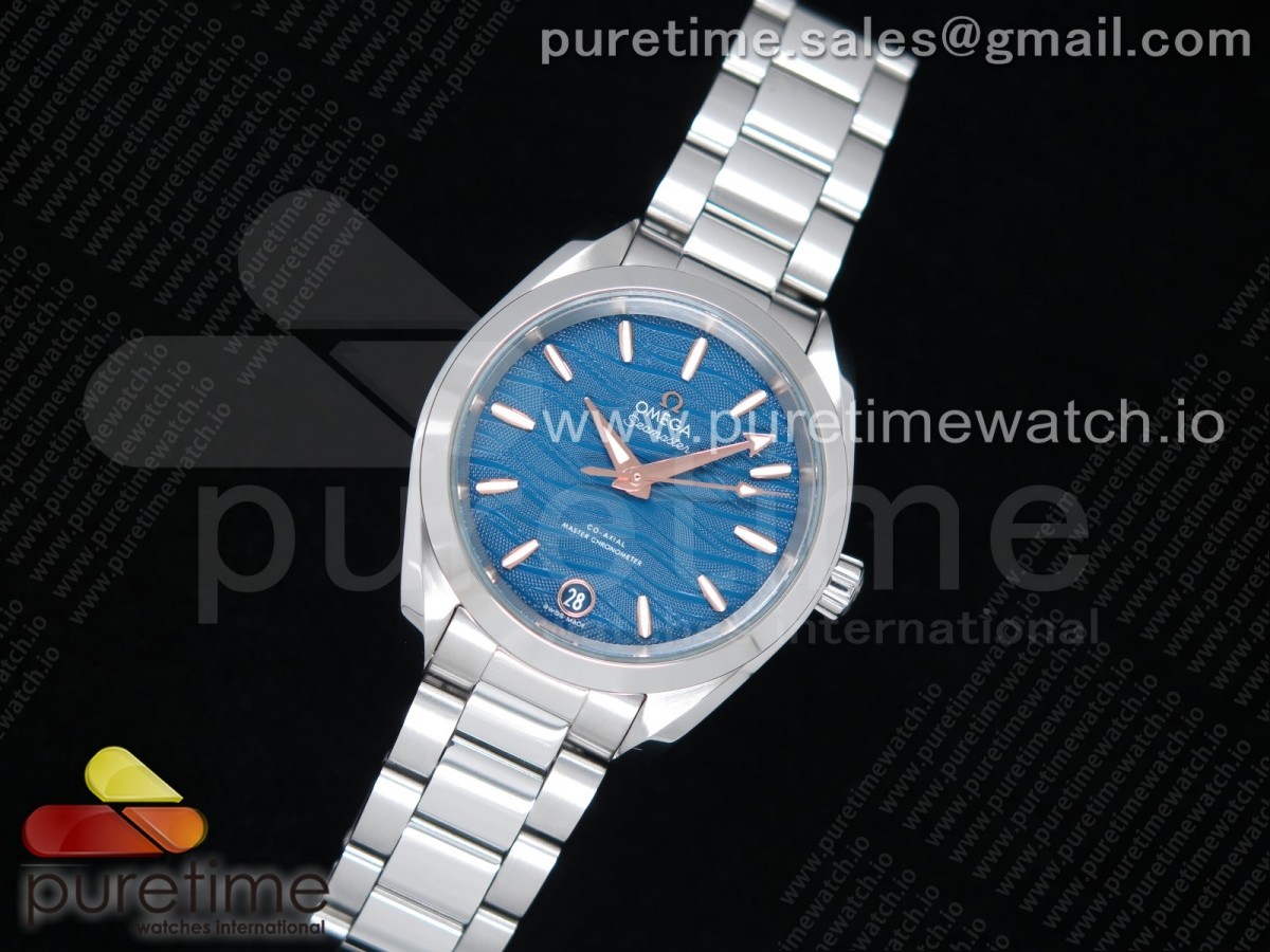 VS공장 오메가 아쿠아테라 34MM 블루다이얼 브슬 / Aqua Terra 150M 34mm Ladies SS VSF 11 Best Edition Blue Wave Dial on SS Bracelet A8800