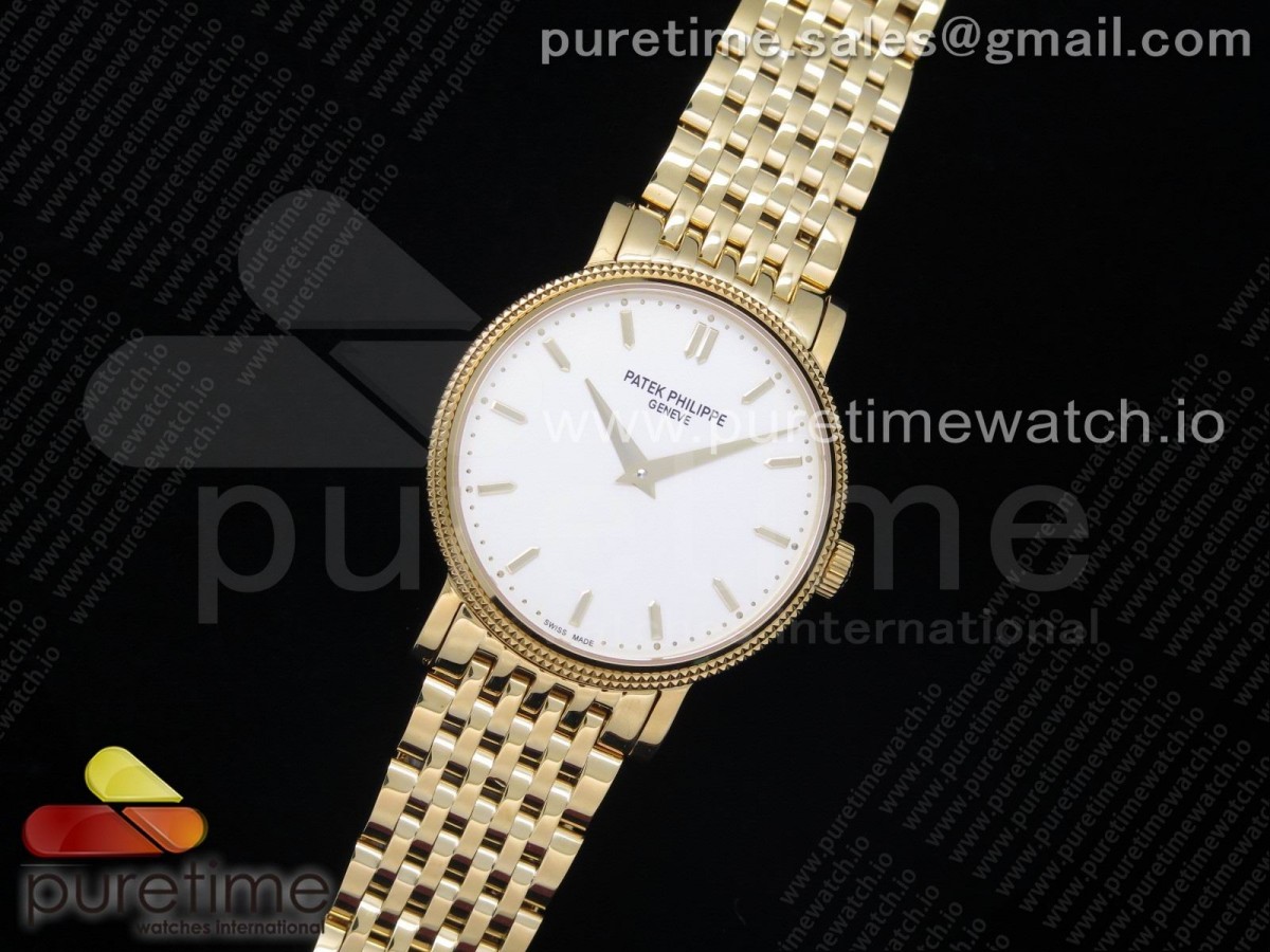 TW공장 파텍필립 칼라트라바 화이트다이얼 브슬 옐로우골드 / Calatrava 5120 YG TWF Best Edition White Dial on YG Bracelet A240 (Free Leather)