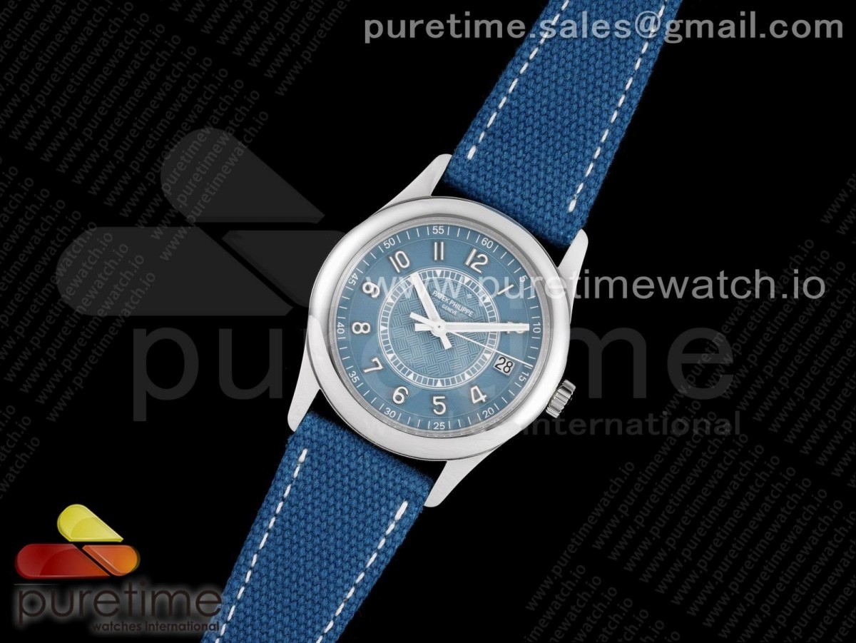 ZF공장 파텍필립 칼라트라바 6007A-001 블루다이얼 블루가죽 / Calatrava 6007A-001 SS ZF 11 Best Edition Blue Dial on Blue Leather Strap A324CS