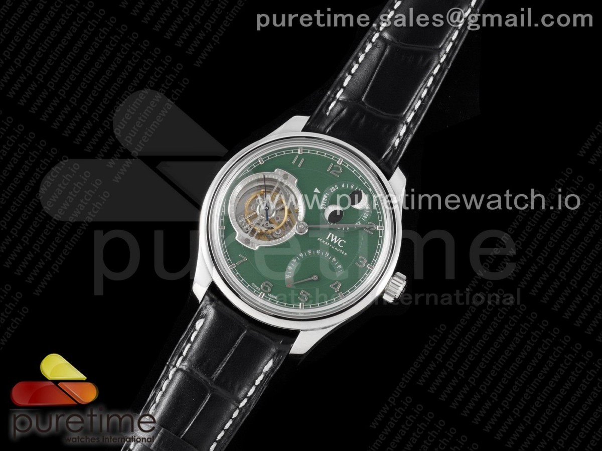 BBR공장 IWC 포르투기저 투어빌론 그린 가죽 / Portugieser Constant-Force Tourbillon IW5901 SS BBR Best Edition Green Dial on Leather Strap