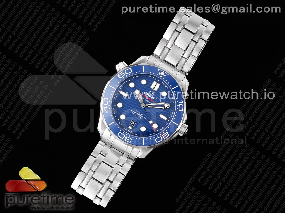 TWS공장 오메가 씨마스터 다이버 300 블루 브슬 / Seamaster Diver 300M TWS 11 Best Edition Blue Ceramic Blue Dial on SS Bracelet A8800