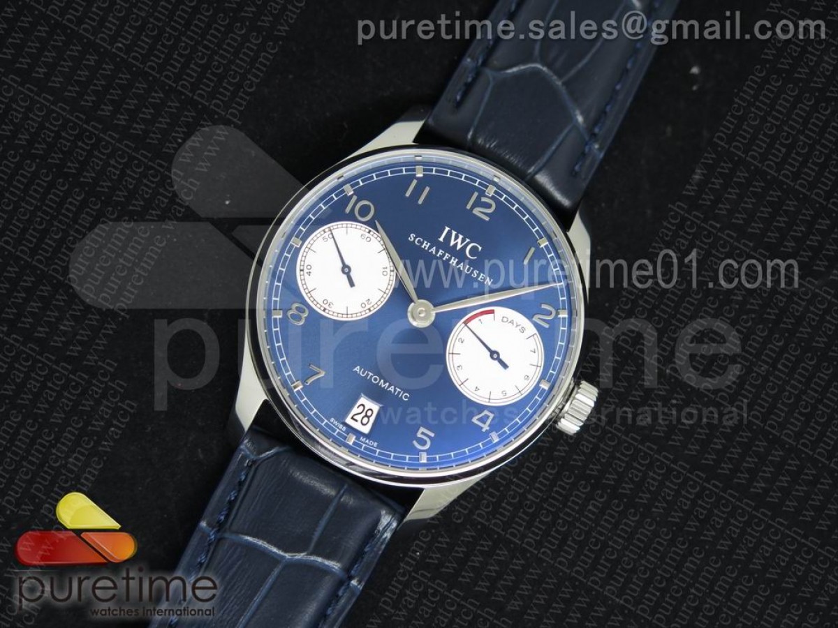 ZF공장 IWC 포르투기즈 부엉이 Portuguese Real PR IW500112 ZF 11 Laureus Edition on Blue Leather Strap A52010 V2