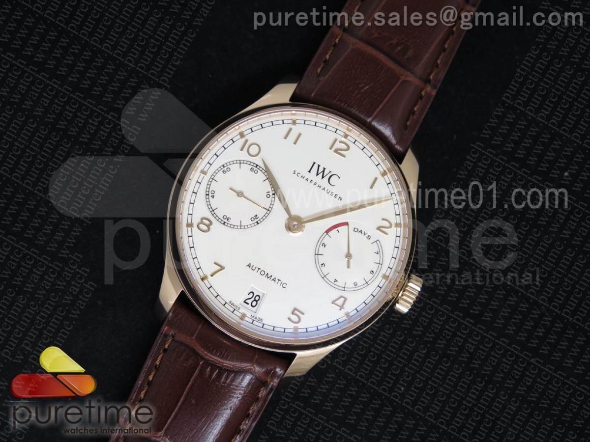ZF공장 IWC 포르투기즈 부엉이 Portuguese Real PR IW500701 RG ZF 11 Best Edition White Dial on Brown Leather Strap A52010 V3