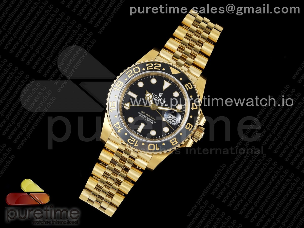 AR공장 롤렉스 GMT마스터2 올골드 쥬빌레 GMT Master II 126718 GRNR ARF Best Edition Black Dial on YG Jubilee Bracelet VR3285 CHS